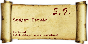 Stájer István névjegykártya
